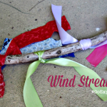 To make magical fairy wind streamers of your own, all you need are a few strips of old material and a stick and you’re ready to go. No wind required!