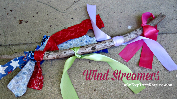 To make magical fairy wind streamers of your own, all you need are a few strips of old material and a stick and you’re ready to go. No wind required!